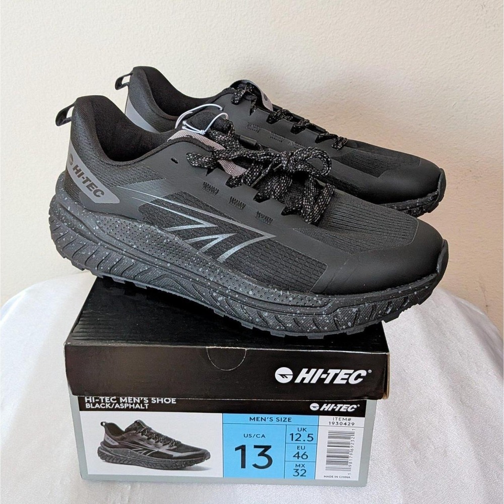 New Hi-Tec Men's Athletic Outdoor Shoes Black Asphalt Size 13
